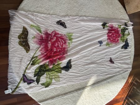 FALIERO SARTI Tuch Schal Rosa Stickerei NEU