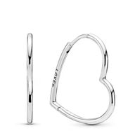 Pandora grandes créoles coeur asymétriques argent 925
