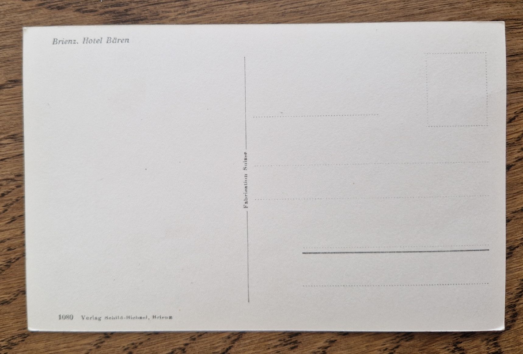 Cartoline postali: Brienz, Hotel Bären – Usato da Ebikon venduto da Donar50 1
