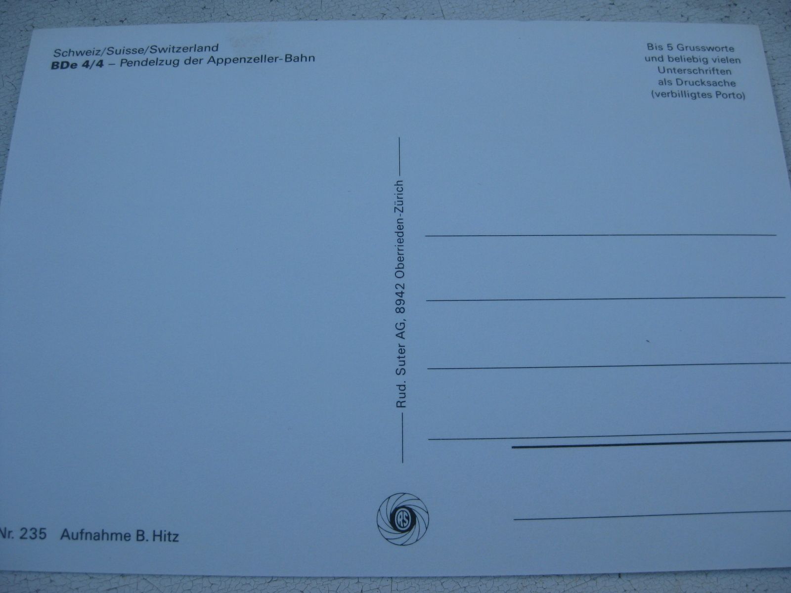 Cartoline postali: Jakobsbad mit Zug – Usato da Malters venduto da Marosko 1