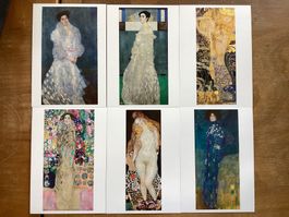 6 AK Kunstkarten von Gustav Klimt. Frauenportraits 16x11,3cm