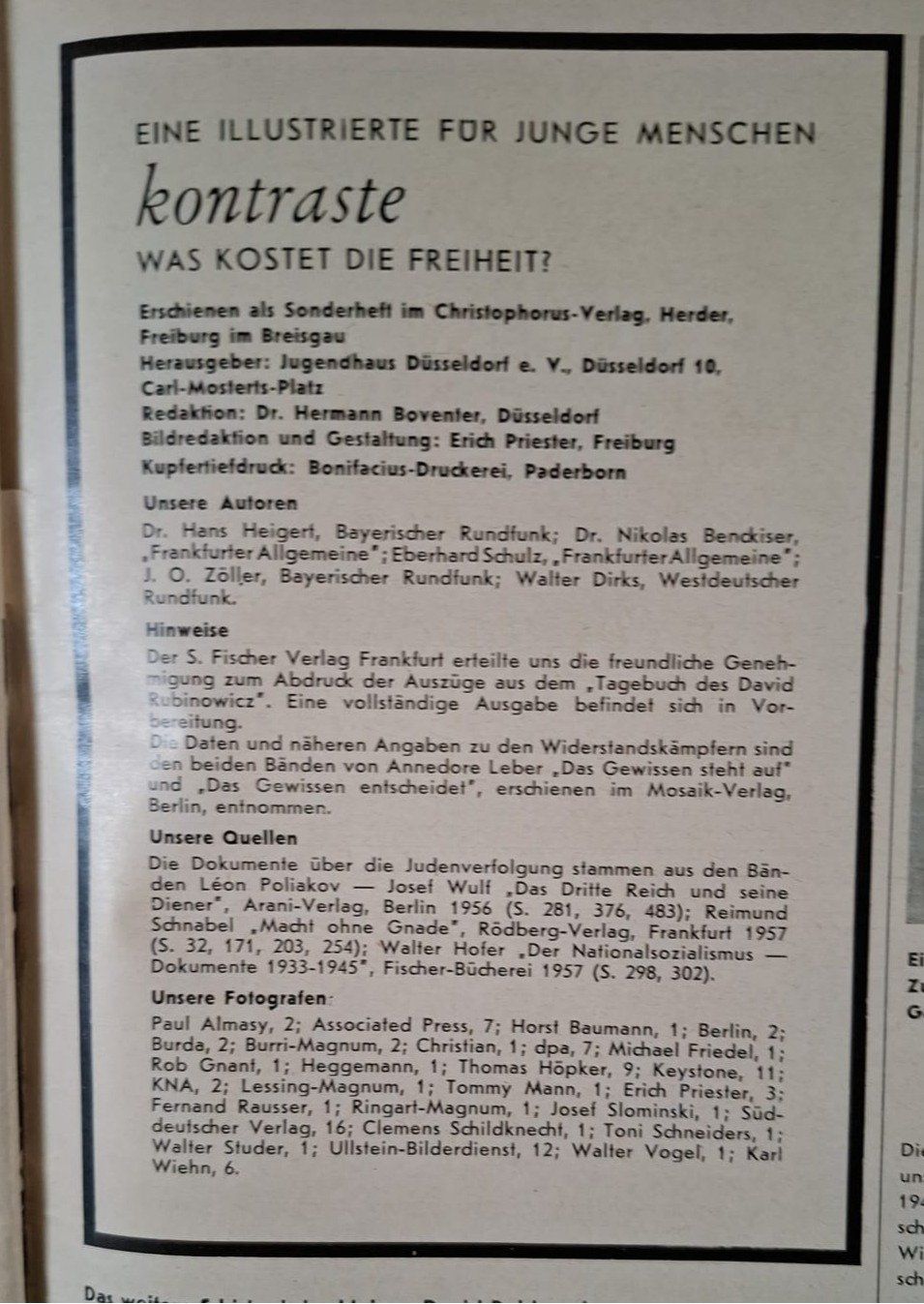 Riviste & Magazine: Deutsche Zeitschrift "Kontraste" – Usato da Wettingen venduto da huitzilopostli 1