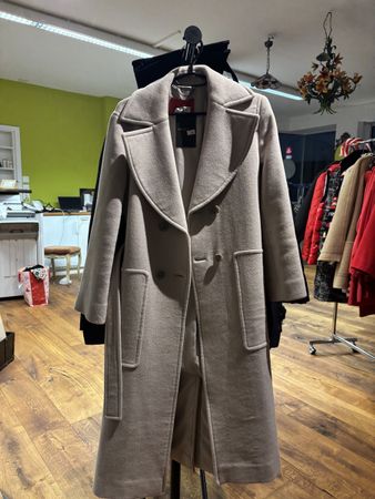 MAX&Co. Damenmantel Wollmix Beige/Camel – Gr. EU 36 – Elegan