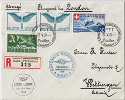 Flugpostbrief Zürich -London 1939 (Landi)