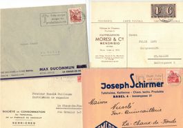 PHILATELIE COUVERTS Absender vorne MENDRISIO BASEL CHOCOLAT