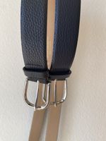 Two leather Weinmann Belts Black&Navy Blue, Size 90