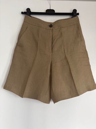 Shorts aus Leinen von Massimo Dutti beige Gr. 36 Neuwertig