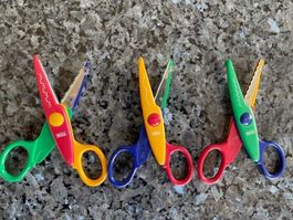 3 TCM Tchibo Kinder Bastelscheren, Zickzack