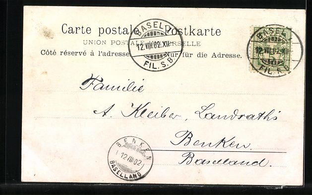 Cartoline postali: Basel, Panorama mit Flusspartie und Br – Usato da Berlin venduto da bartko-reher 1
