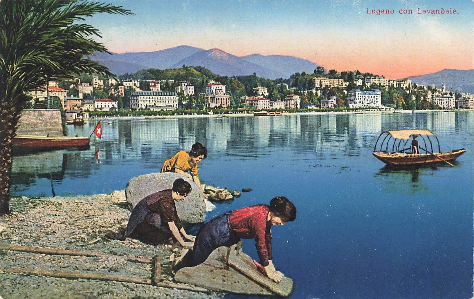 Cartoline postali: Lugano Lavandaie – Usato da Biasca venduto da Blenio71