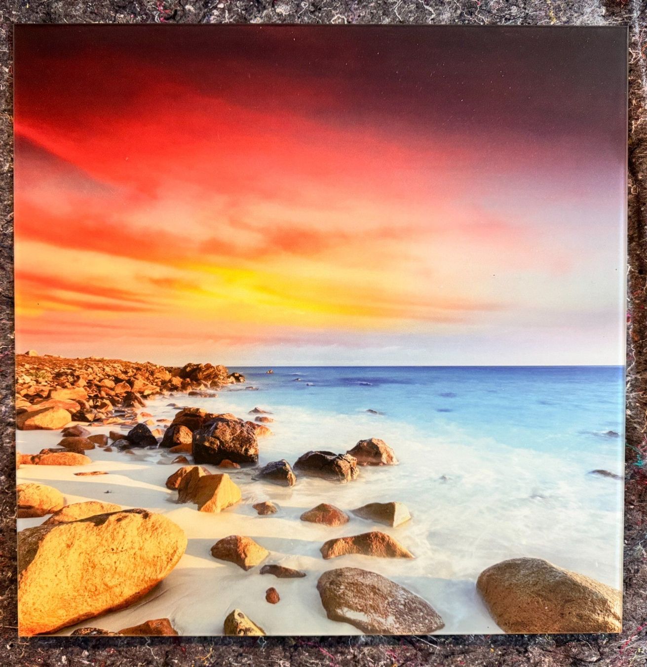 Foto & Immagini: Glasbild Strand & Sonnenuntergang – Usato da Hofstetten ZH venduto da Balu083