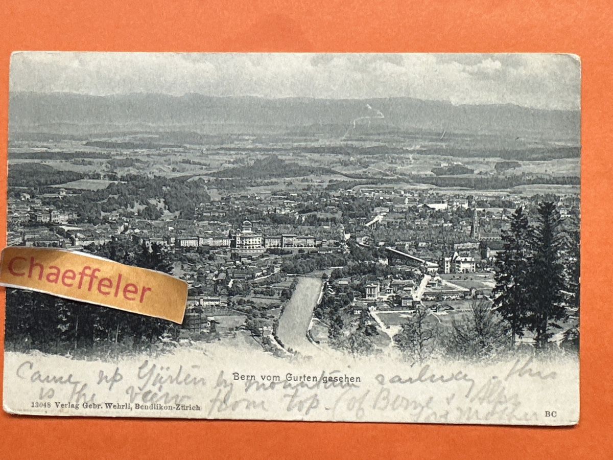 Cartoline postali: 1904 Bern von Gurten gesehen  – Usato da Zürich venduto da Chaeffeler