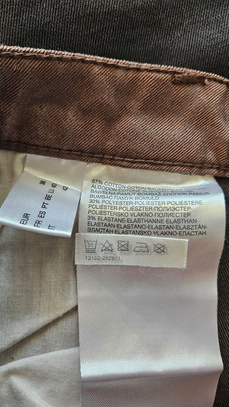 C&A Jeans: Braune Damenjeans Gr. 38, Stretch Musterdruck – Usato da Gossau ZH venduto da fashiontwo 4