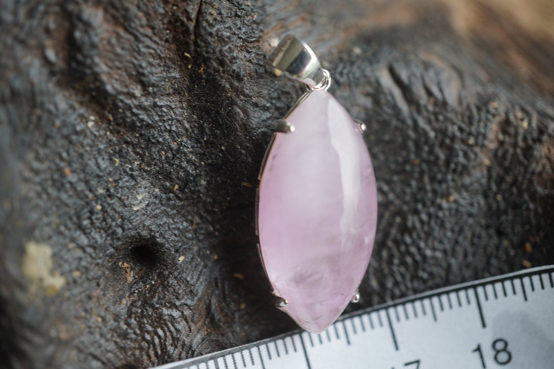 Anhänger: Kunzit  Navette   Anhänger Rosa   925 Silber – Neu und originalverpackt aus Balgach von top_silver 2