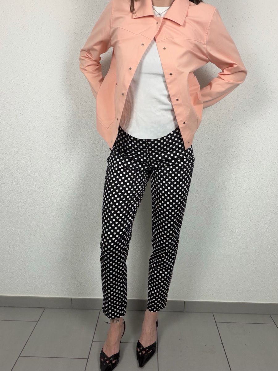 Cambio Pantaloni: Cambio Trousers - Black and White Polka Dot – Usato da Knonau venduto da Grapesvintage