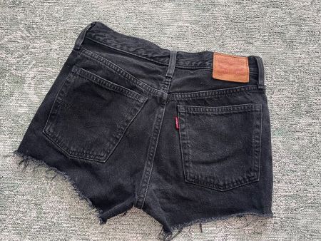 Levi's 501 Shorts Damen W24 Schwarz Vintage Look
