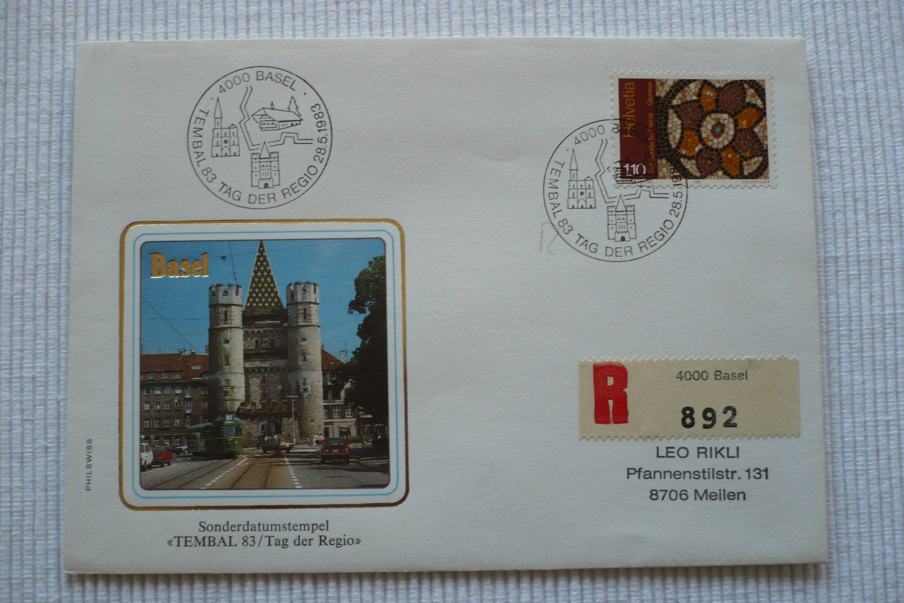 Alle Briefmarken: 1983 TEMBAL 83, Tag der Regio, Basel – Gebraucht aus Zürich von saltandpepper008
