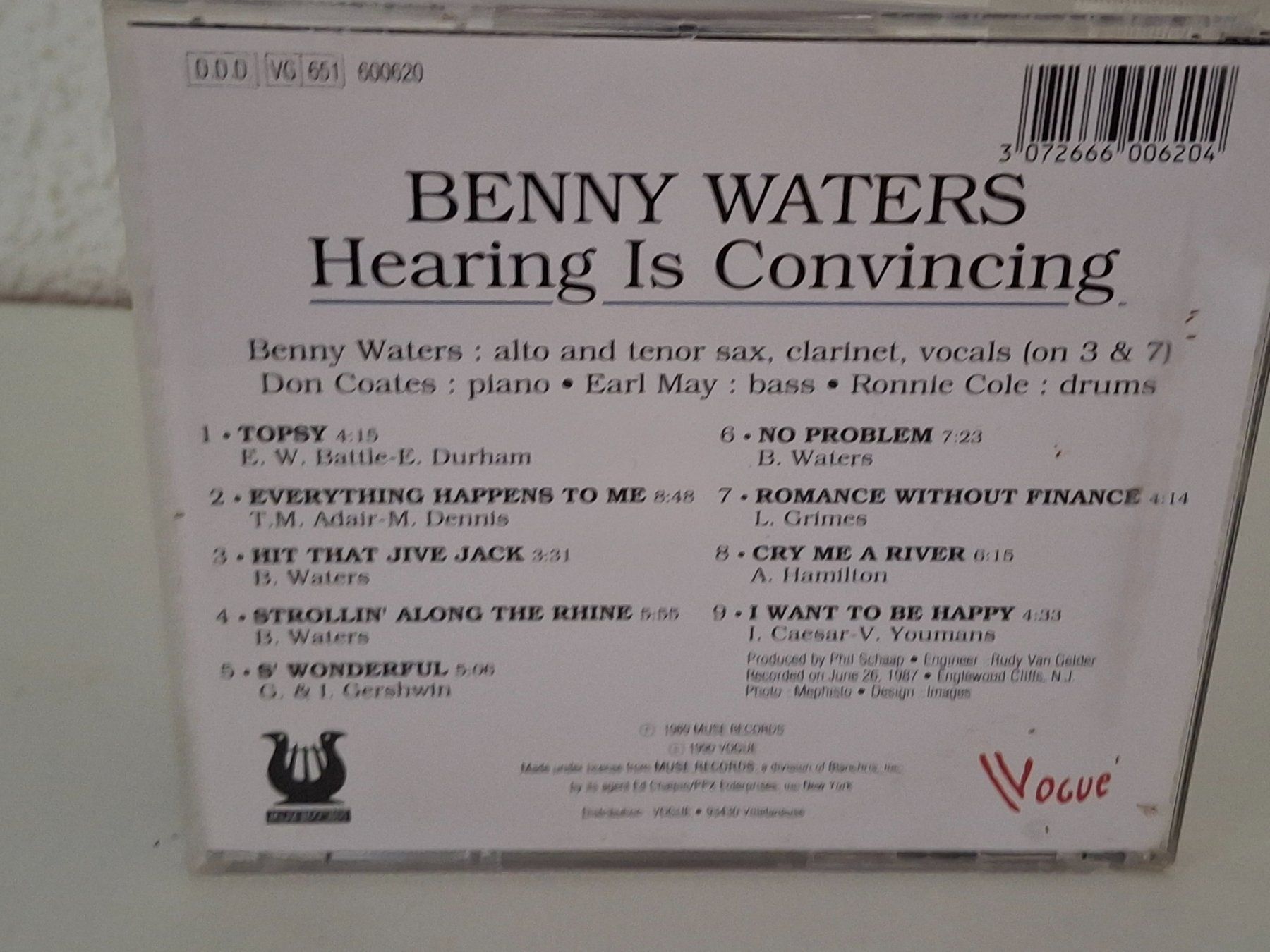 CD: CD Benny Waters - Hearing Is Convincing – Usato da Aarberg venduto da Jackup1 1
