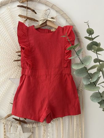 Leinen Jumpsuit Mädchen Gr. 98 