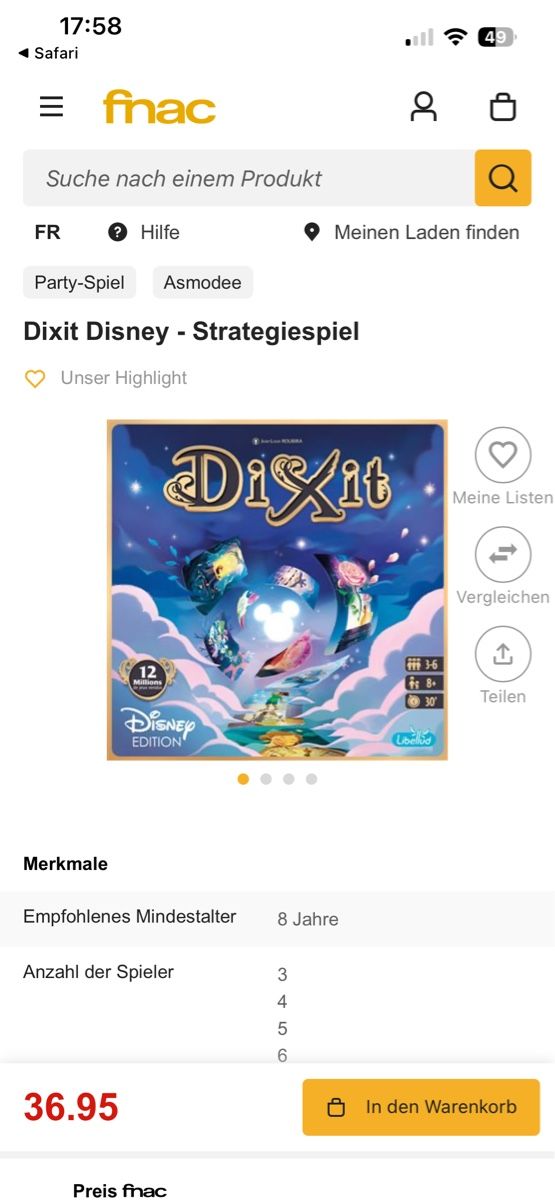 Disney Giochi: Jeu Dixit édition Disney neuf – Nuovo (secondo la descrizione) da Jouxtens-Mézery venduto da celineka82 8