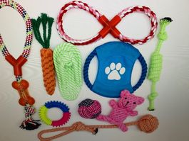 10‑teiliges Hundespielzeug‑Set — Naturkautschuk & Baumwolle