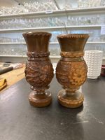 Holzvase handgeschlitzt