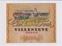Etikette für Wein - Clos sur la Tour (Villeneuve rouge) /bd