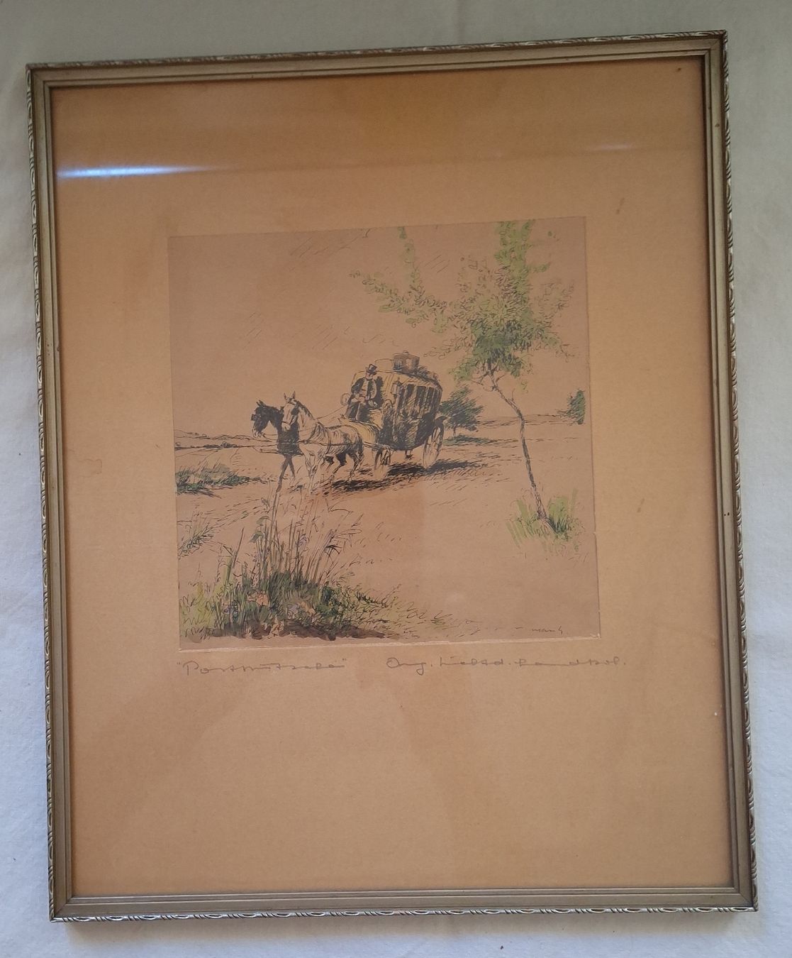 Poster & Bilder: Romantisches Vintage Bild, Pferdekutsche – Gebraucht aus Winterthur von Goldpipau