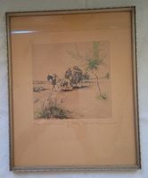Romantisches Vintage Bild, Pferdekutsche