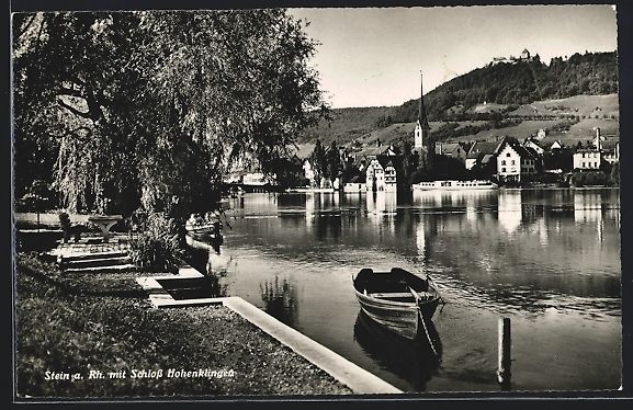 Cartes postales: Stein a. Rh., Uferpartie mit Schloss Hoh – D'occasion à Berlin par bartko-reher