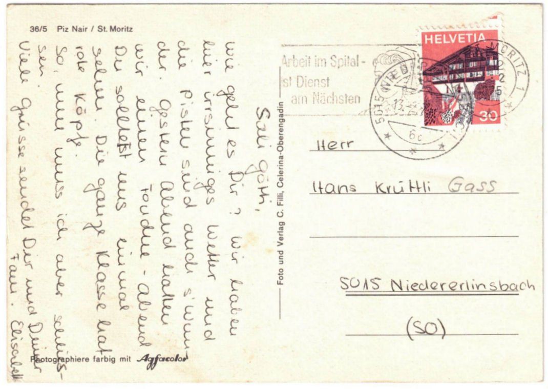 Cartoline postali: St. Moritz - Luftseilbahn Corviglia--Piz Nair – Usato da Binningen venduto da Mountainrider 1