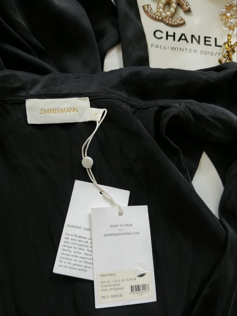 Zimmermann Kleider: Zimmermann Silk Black Wrap Dress – Neu (gemäss Beschreibung) aus St.Josefen von lop_lh8d 3