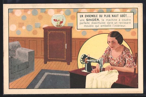 Cartoline postali: Un Ensemble du plus jaut gout..., Singer – Usato da Berlin venduto da bartko-reher