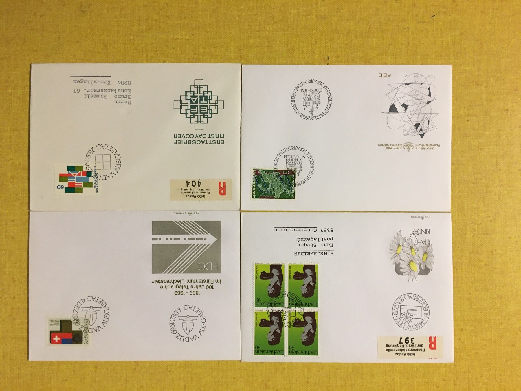 Tutti i francobolli: Lot Lichtenstein  FDC Briefe 23 Stück – Usato da Lanzenhäusern venduto da vic63 5