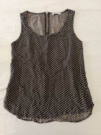 My Hailys Sommer Bluse Top Gr XS Damen Punkte schwarz/weiss