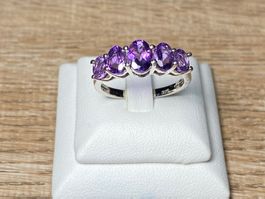 Amethyst Ring 💎✨ 925 Silber vergoldet S108
