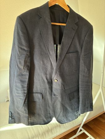 Herren Sakko 100 Prozent Leinen blaugrau Grösse 50