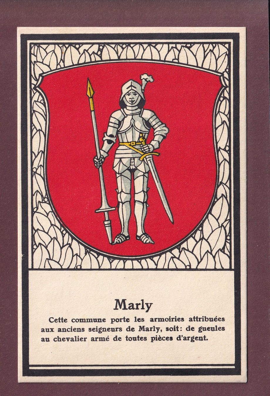 Ansichtskarten: MARLY - Blason – Gebraucht aus Pully von nicecards