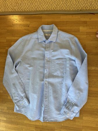 Mango, chemise en lin, bleu ciel, taille XL