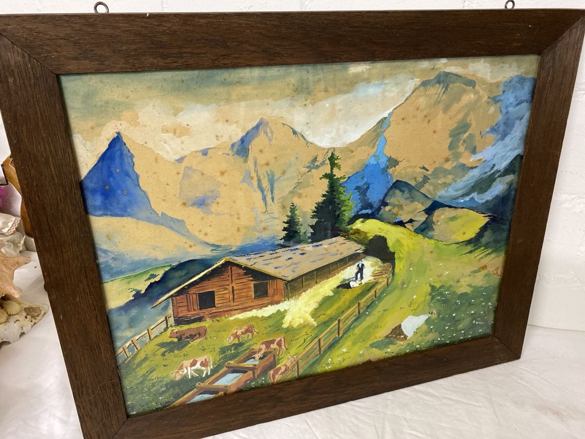 Gemälde: Idyllisches Aquarell: Schweizer Bergwelt – Gebraucht aus sursee von trilli-tralli 4