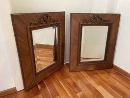 2 Spiegel mit Holzrahmen / Wandspiegel