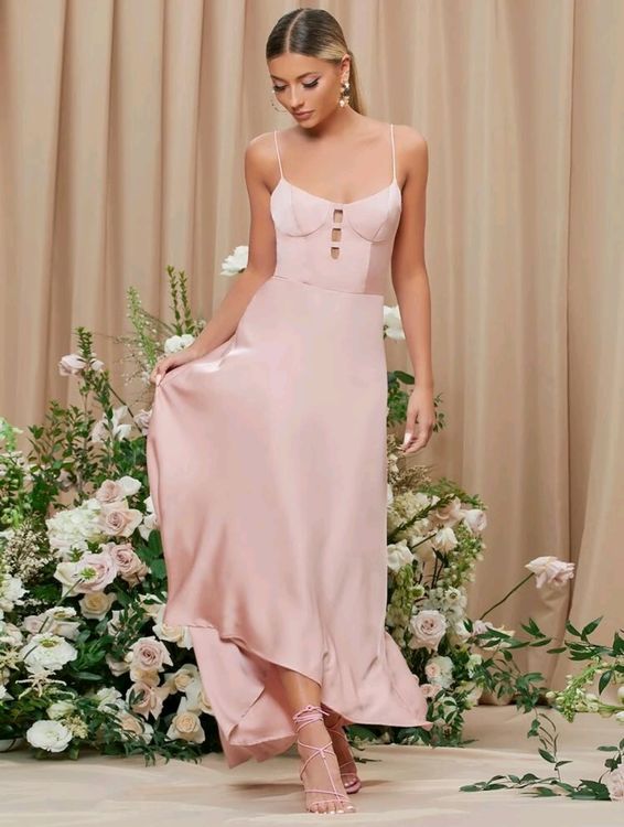 robe satin, rose poudr?�, xl, neuve | Kaufen auf Ricardo