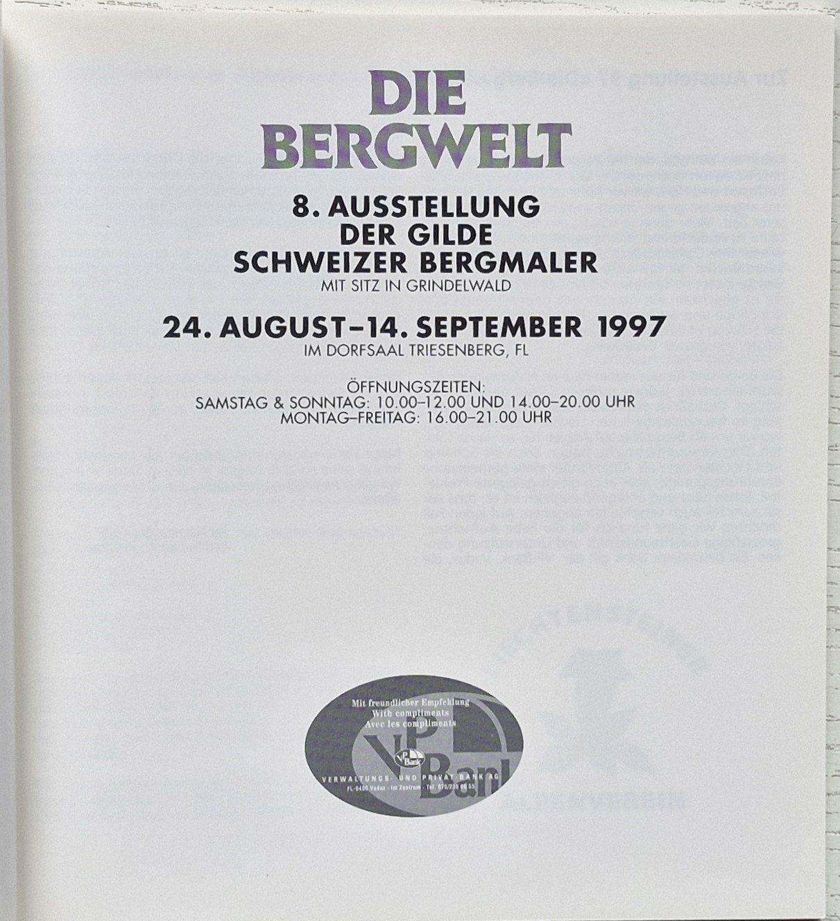 Libri: Gilde Schweizer Bergmaler (eine Grindelwald-Initiative) 1997 – Nuovo (secondo la descrizione) da Bern venduto da Mattthias 1