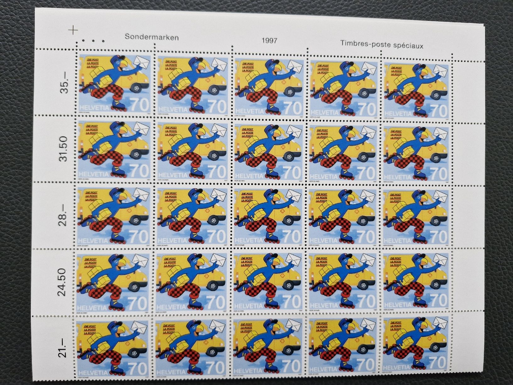 Tutti i francobolli: Globi Bogen postfrisch1997, mit Abarten Sonderausgabe, Top – Nuovo (secondo la descrizione) da Frauenfeld venduto da Kasico 1