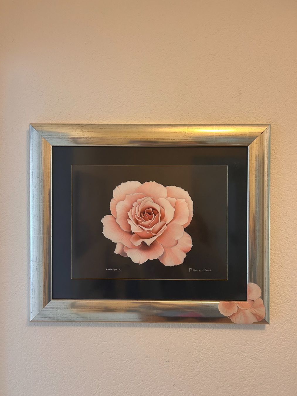 Dipinti: Wunderschönes Gemälde einer zarten rosa Rose – Usato da Wettingen venduto da Hmskikapu