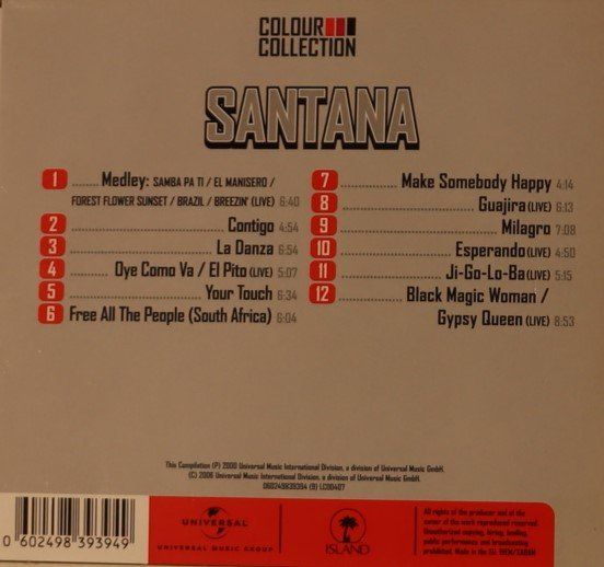 CD: Santana – Colour Collection – Usato da Luzern venduto da CONTENTI 4