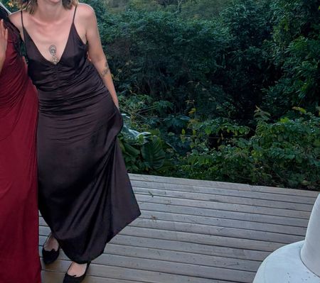 Baum und pferdberg Maxikleid braun gerafft Grösse M