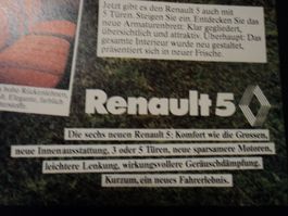 Prospekt Werbung Renault 5 1977