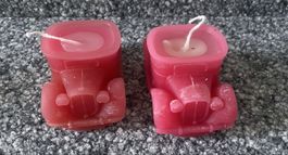 2er Kerzen Auto Form Rot neu