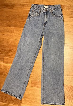 H&M Wide Leg Jeans, hellblau, Grösse 38